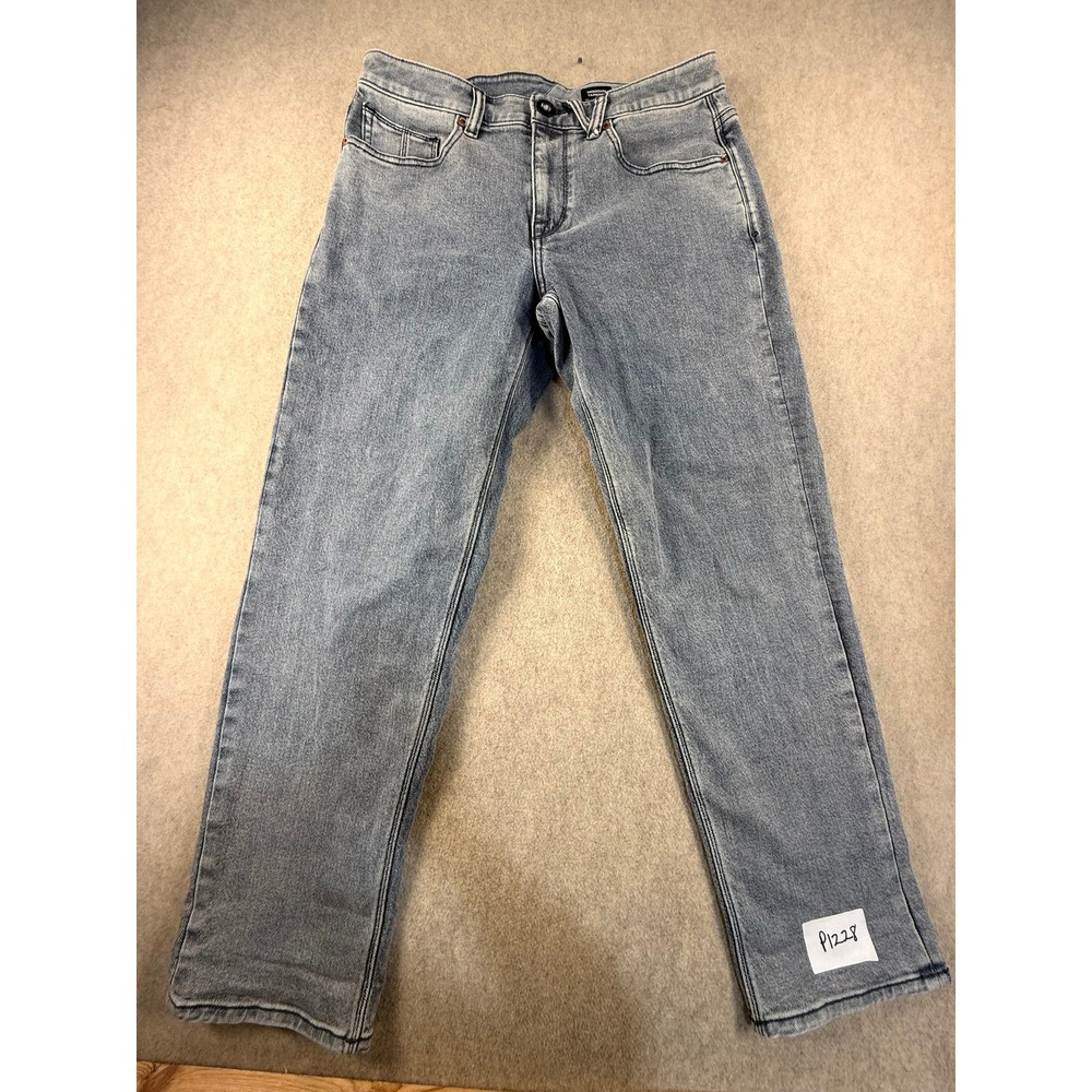 Volcom Modown Tapered Jeans Mens 31 Relaxed Tapered Light Wash Blue Denim